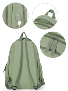 Cute School Bag For Teenager Girls Middle School Backpack College Students Book-Bag For Teen Girls Stylish Heart Shape Shoulder Bag, Gothic Zipper Crossbody Bag, Women Y2K Style Purse For Valentine's Day - Green - View 8