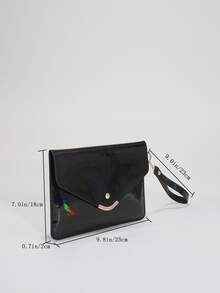 Holographic Flap Square Bag - Black - View 3