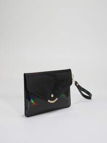 Holographic Flap Square Bag - Black - View 4