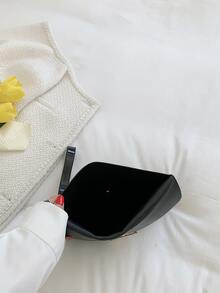 Holographic Flap Square Bag - Black - View 5