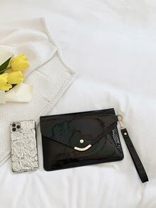 Holographic Flap Square Bag - Black - View 6