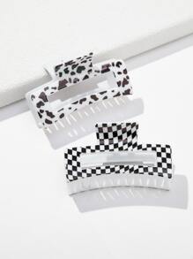 2pcs Plaid Hair Claw - Multicolor - View 1