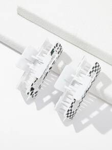 2pcs Plaid Hair Claw - Multicolor - View 2