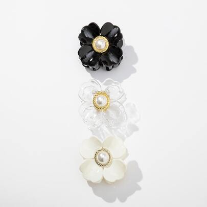 3pcs Flower Design Hair Claw