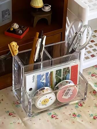 1入組透明文具收納盒