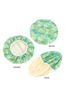 1pc EVA Shower Cap, Cute Heart Pattern Waterproof Disposable Shower Cap For Bathroom - Pink - View 4