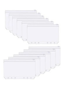1 套 12 个 A6/A5/A7 或 2 套 A6 透明拉链袋，返校，学校用品，储蓄计划，双周储蓄计划，10000 储蓄计划，储蓄策略