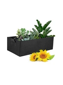 1 件装无纺布花园种植袋，农业育苗栽培花盆容器毛毡花盆 - 黑色 - 查看 2
