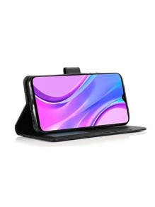 Vỏ điện thoại nắp gập PU chắc chắn - màu đen - Xem 5