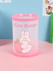 1入組卡通兔子和標語圖案筆筒