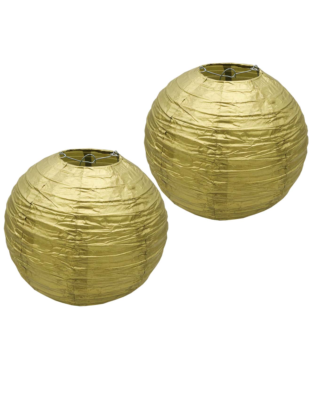 2 cái/bộ Đèn Lồng Giấy, Bóng Đèn Treo Giấy Vàng Tối Giản Cho Bữa Tiệc - Vàng - Xem 1