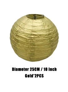 2 cái/bộ Đèn Lồng Giấy, Bóng Đèn Treo Giấy Vàng Tối Giản Cho Bữa Tiệc - Vàng - Xem 7