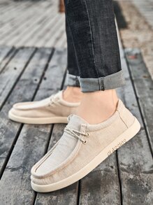 TOLLN 男士輕便防滑耐磨休閒鞋亞麻鞋面 - 米色 - 查看 1