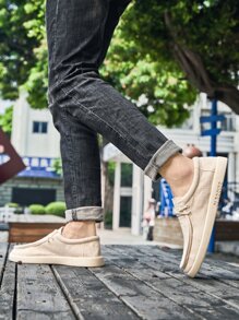 TOLLN 男士輕便防滑耐磨休閒鞋亞麻鞋面 - 米色 - 查看 7