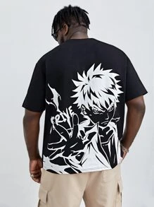 EASEVO Men Plus Figure Graphic Tee - Black - View 3