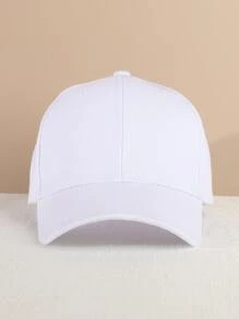 1pc Kids Plain Color Adjustable Size Outdoor Casual Fashionable Sun Ion Windproof Breathable Comfortable Baseball Cap, Versatile All Season - White - View 2