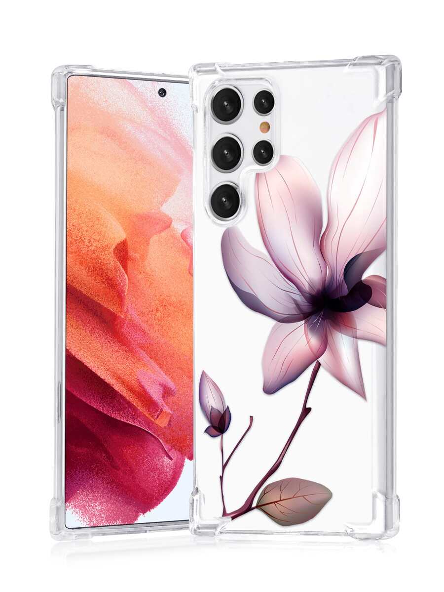 Flower Pattern Clear Phone Case - Multicolor - View 1