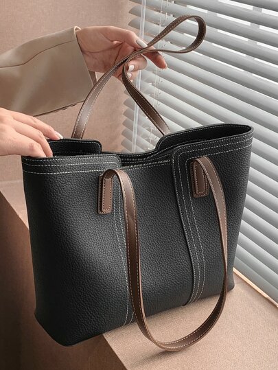 轻巧、商务休闲简约顶部提手包，适合少女、女大学生、新秀和白领人士，非常适合办公室、大学、工作、商务、通勤、户外、旅行、郊游、时尚日本包、时尚女士工作包，适合日常优雅和特殊场合