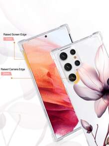 Flower Pattern Clear Phone Case - Multicolor - View 3