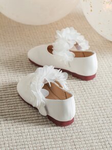 學院戶外瑪麗珍平底鞋貼花裝飾平底鞋 - 白色 - 查看 2
