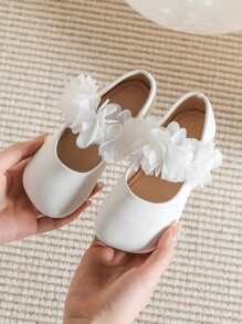 學院戶外瑪麗珍平底鞋貼花裝飾平底鞋 - 白色 - 查看 4