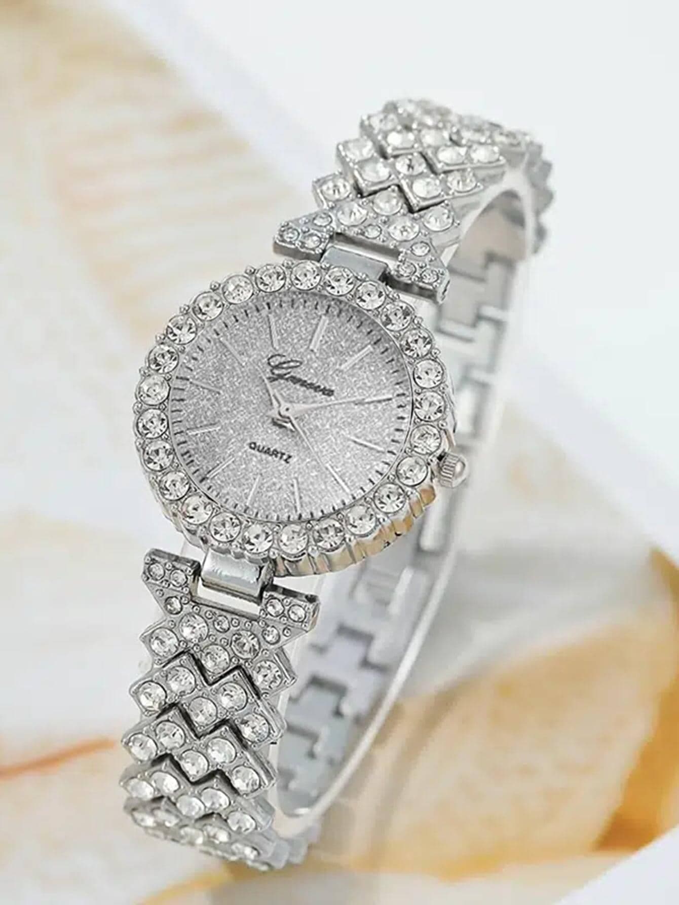 3 قطع مجموعة ساعة نسائية كاجوال بعقارب رومانية مرص...