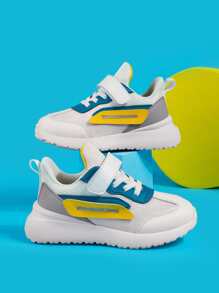 運動戶外跑步鞋撞色前綁帶運動鞋