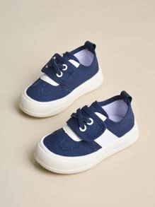 運動戶外帆布鞋雙色前綁帶運動鞋