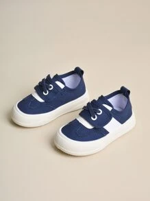 運動戶外帆布鞋雙色前綁帶運動鞋