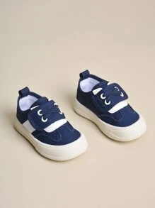 運動戶外帆布鞋雙色前綁帶運動鞋