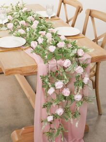 1pc 200cm Polyester Artificial Flower Vine, Artificial Flower Garland For Home Decor - Multicolor - View 3