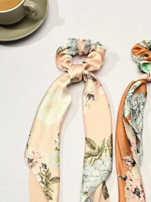 2pcs Floral Pattern Scarf Hair Tie - Multicolor - View 3