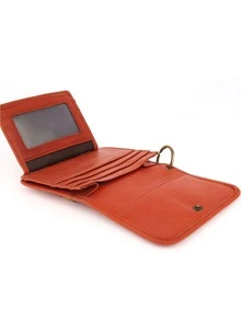 Genuine Leather Card Holder Wallet RFID Coin Purse Small Purse Creative Designer Money - Orange - View 3