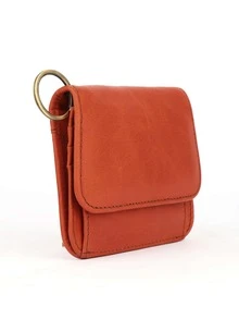 Genuine Leather Card Holder Wallet RFID Coin Purse Small Purse Creative Designer Money - Orange - View 4