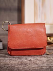 Genuine Leather Card Holder Wallet RFID Coin Purse Small Purse Creative Designer Money - Orange - View 7