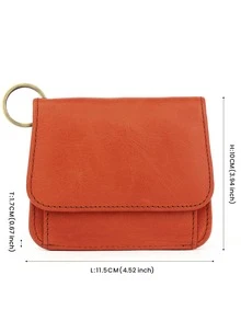 Genuine Leather Card Holder Wallet RFID Coin Purse Small Purse Creative Designer Money - Orange - View 8