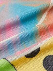 themindfulbutterflyy 卡通圖案木耳邊網紗半身裙 - 彩色 - 查看 4