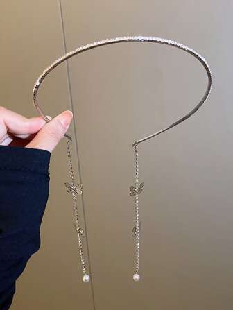 Party Strass- & Schmetterling-Dekor Haarband, Hairkranz