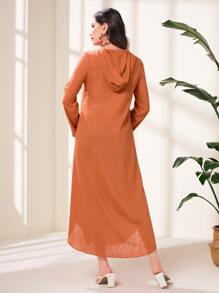 Modelyn Solid Button Front Shirt Dress