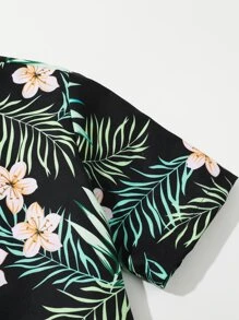Boys Tropical Print Kimono - Black - View 3