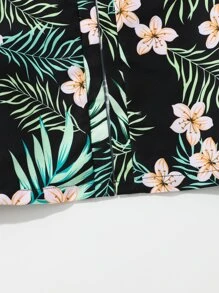 Boys Tropical Print Kimono - Black - View 4