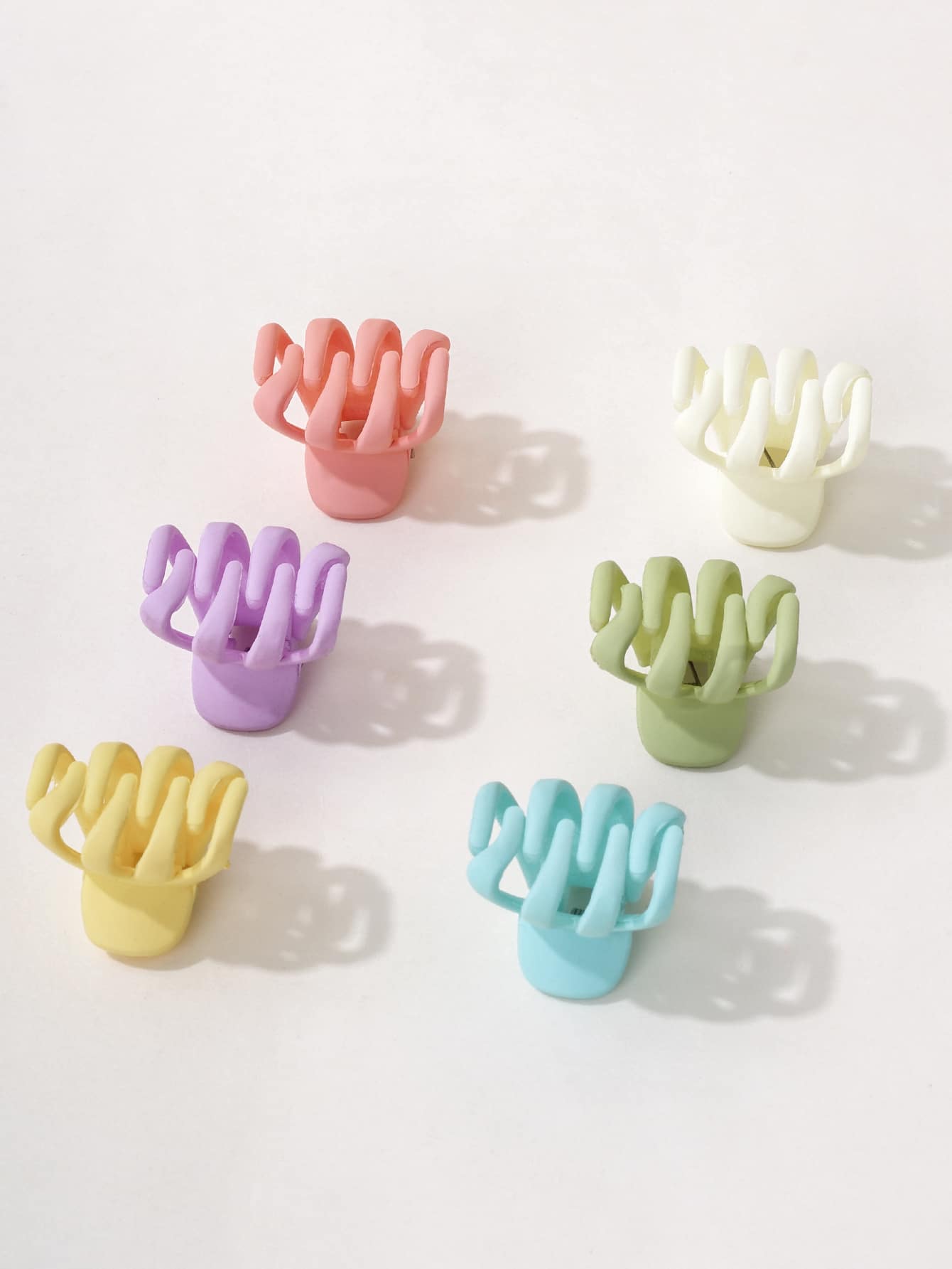 6pcs Toddler Girls Solid Hair Claw - Multicolor - View 1
