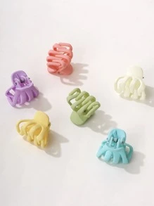 6pcs Toddler Girls Solid Hair Claw - Multicolor - View 2