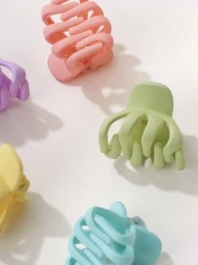 6pcs Toddler Girls Solid Hair Claw - Multicolor - View 3