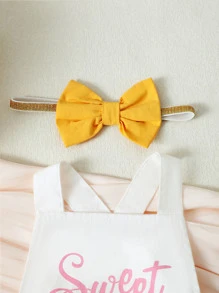 Baby Donut & Letter Graphic Ruffle Trim Bodysuit - White - View 3