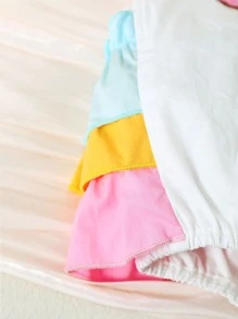Baby Donut & Letter Graphic Ruffle Trim Bodysuit - White - View 7