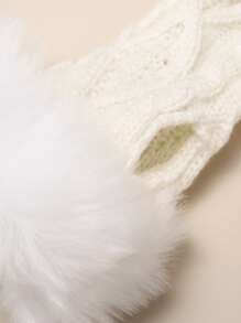 1雙女士們流蘇打開手指針織保暖手套,適用於秋冬派對和日常使用