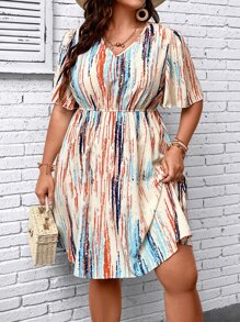 SHEIN LUNE Đầm Plus Size Tất cả trên in Giải trí - Nhiều màu - Xem 1