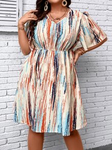 SHEIN LUNE Đầm Plus Size Tất cả trên in Giải trí - Nhiều màu - Xem 3