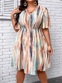 SHEIN LUNE Đầm Plus Size Tất cả trên in Giải trí - Nhiều màu - Xem 4